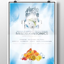 Cartel Mes del Gin Tonics en Mucho Café